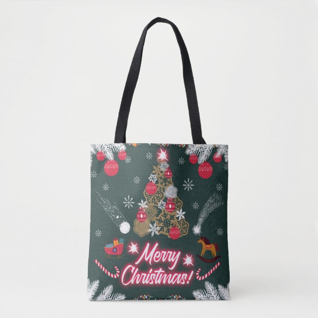 Evergreen Joy of Christmas Tote Bag (Front)