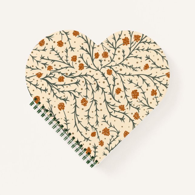 Evergreen Kisses Under the Mistletoe Heart Notebook (Front)