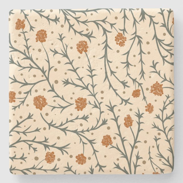 Evergreen Kisses Under the Mistletoe Stone Coaster (Front)