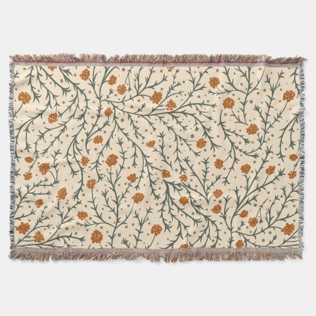 Evergreen Kisses Under the Mistletoe Throw Blanket (Front)