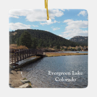 Evergreen Lake in Evergreen, Colorado Ceramic Ornament