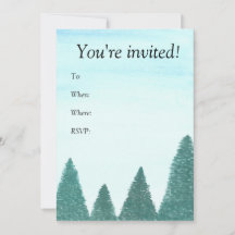 Evergreen landscape invitation card