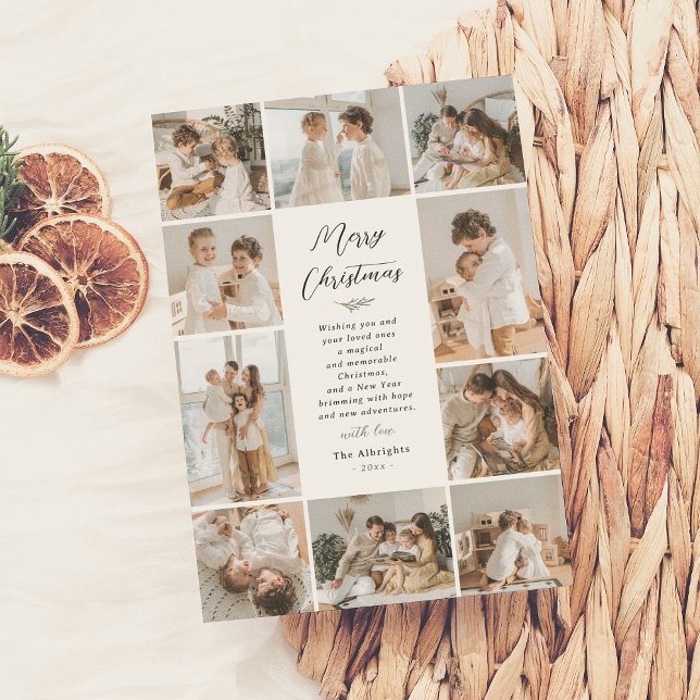 Evergreen Memories | 10 Photo Collage Christmas Holiday Card (Creator Uploaded)