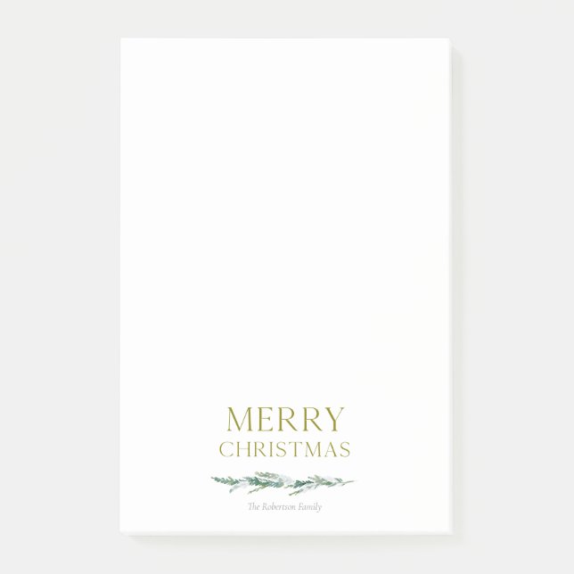 Evergreen Merry Christmas Post-it Notes (Front)