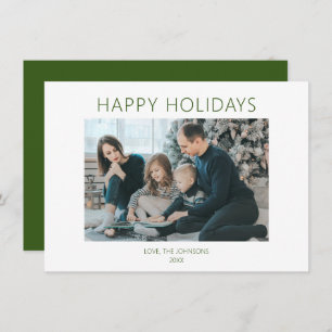 Evergreen Minimalist HAPPY HOLIDAYS Holiday Card