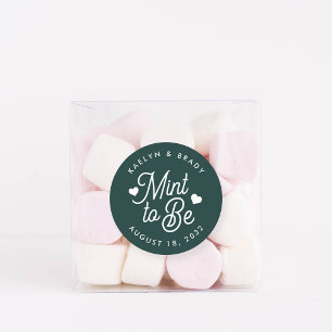 Evergreen   Mint to Be Personalised Wedding Favour Classic Round Sticker