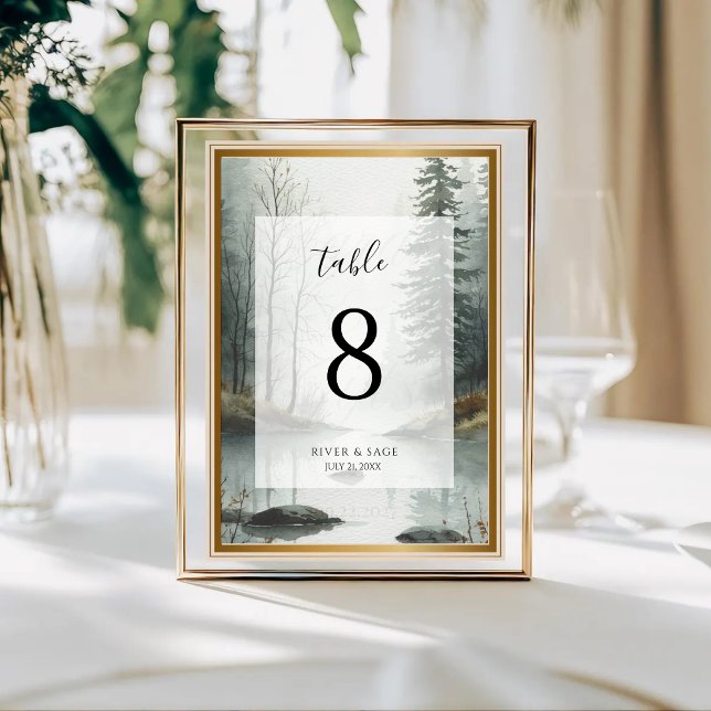 Evergreen Mist | Rustic Forest Table Card Number (Creator Uploaded)