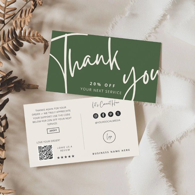 Evergreen Modern Minimalist Discount Card (Creator Uploaded)
