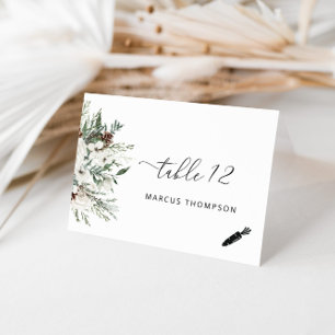 Evergreen modern Vegetaria meal choice place cards