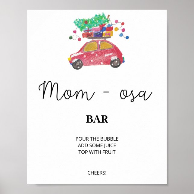 Evergreen mom-osa bar sign. Winter momosa bar Poster (Front)