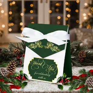 Evergreen Monogram Thank You - Emerald Favour Box