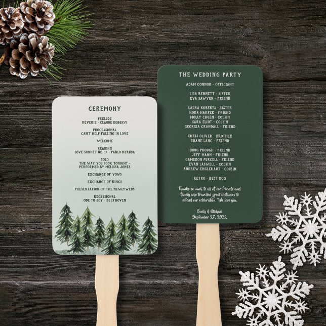 Evergreen Mountain Forest Green White Black Hand Fan (Creator Uploaded)