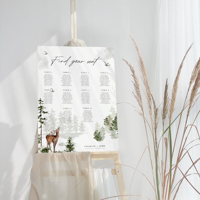 Evergreen Mountain Forest Wedding Seating Chart (Creator Uploaded)