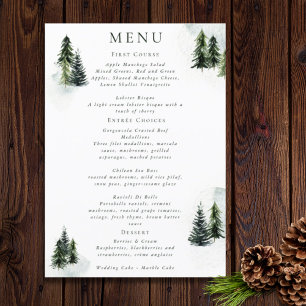Evergreen Mountain Glen White Green Black Menu