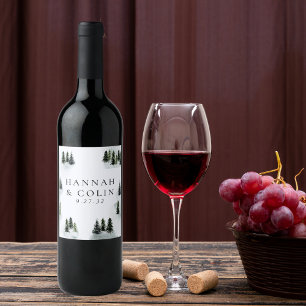 Evergreen Mountain Glen White Green Black Wine Label