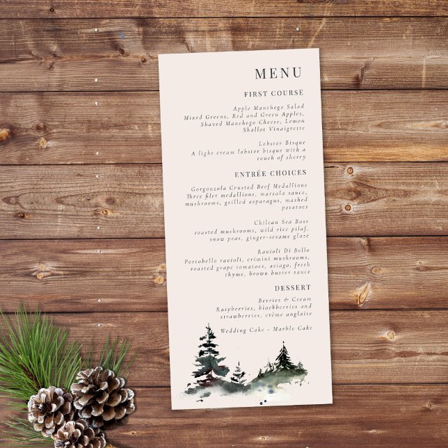 Evergreen Mountain Mist Rustic Winter White Grey Menu (Creator Uploaded)