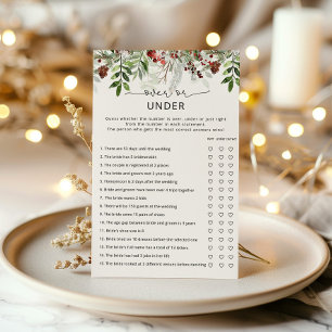 Evergreen over or under bridal shower game