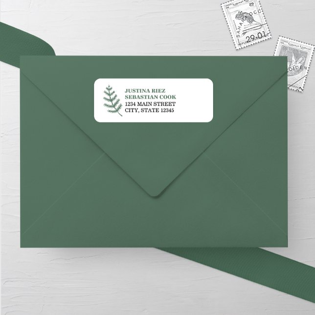 Evergreen Pine Branch Wedding Return Address (Creator Uploaded)