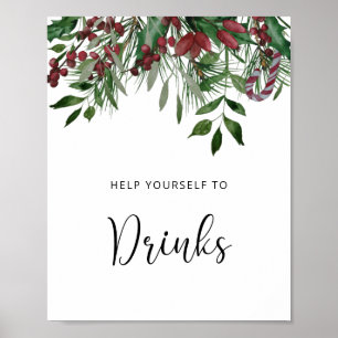 Evergreen pine trees Drinks Poster