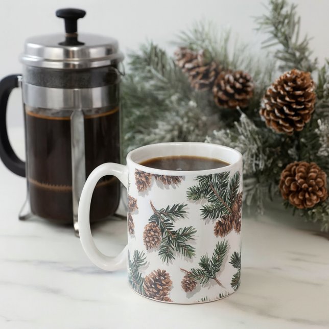 Evergreen Pinecone Cozy Winter Coffee  Mug (Creator Uploaded)