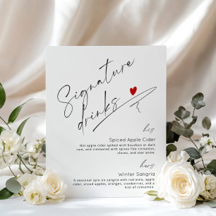Evergreen Signature drinks winter wedding Poster