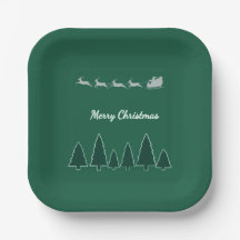 Evergreen Sleigh Holiday Plate Glow
