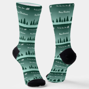 Evergreen Sleigh Holiday Sock Glow