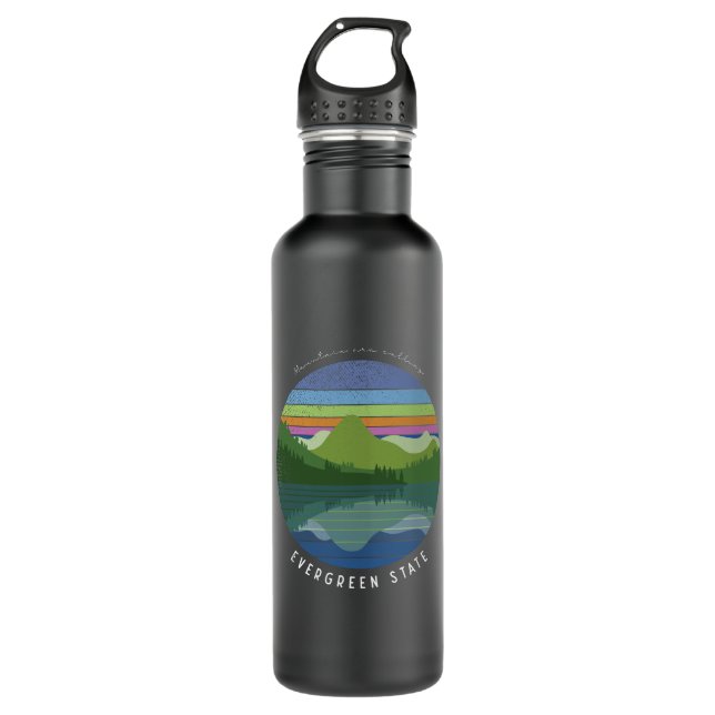 Evergreen state  710 ml water bottle (Front)