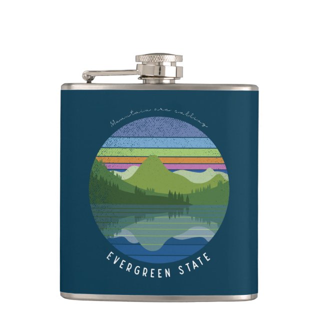 Evergreen state hip flask (Front)