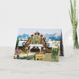 Evergreen Summer Barn Thank you Card 5"x7"