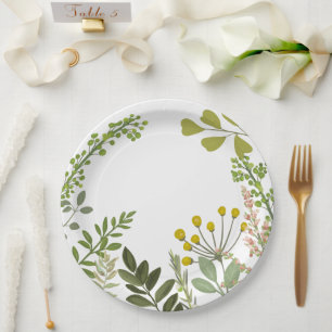 Evergreen Summer Garden Party Paper Plate