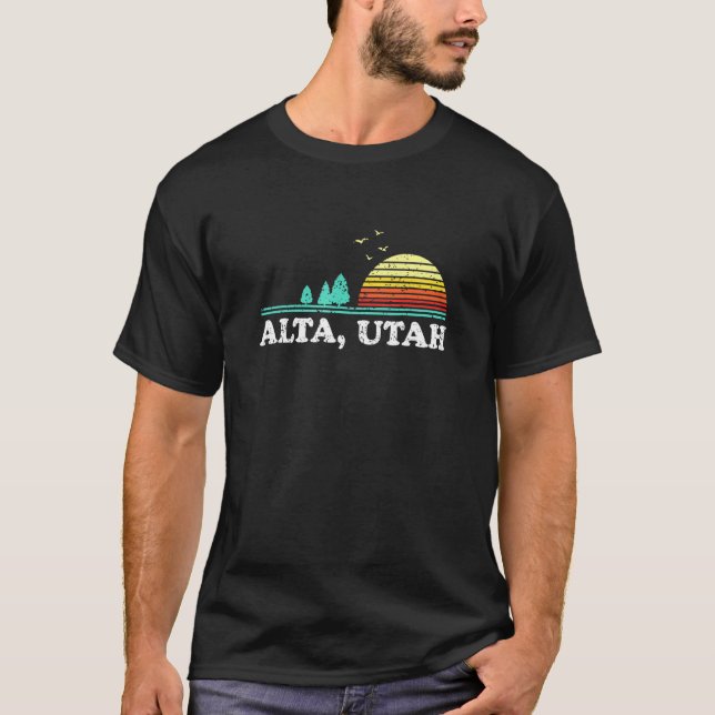 Evergreen Sunset Alta Forest Utah Woods Camping T-Shirt (Front)