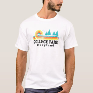 Evergreen Sunset College Park Forest Maryland Wood T-Shirt