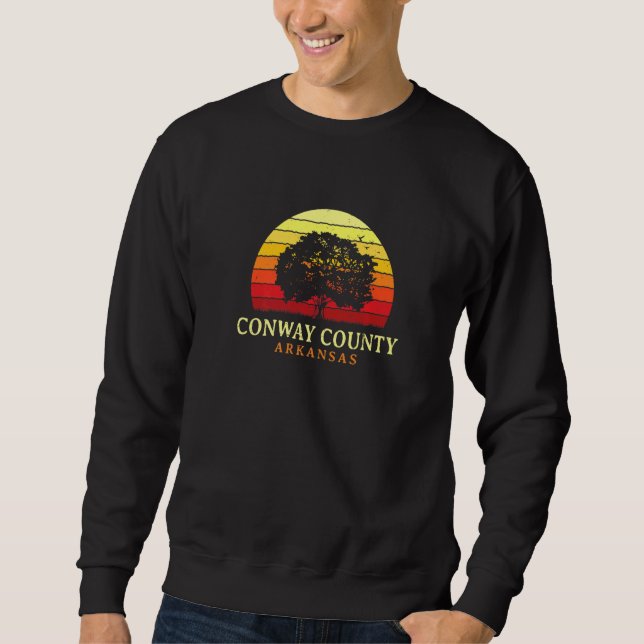 Evergreen Sunset Conway County Oak Tree Arkansas B Sweatshirt (Front)