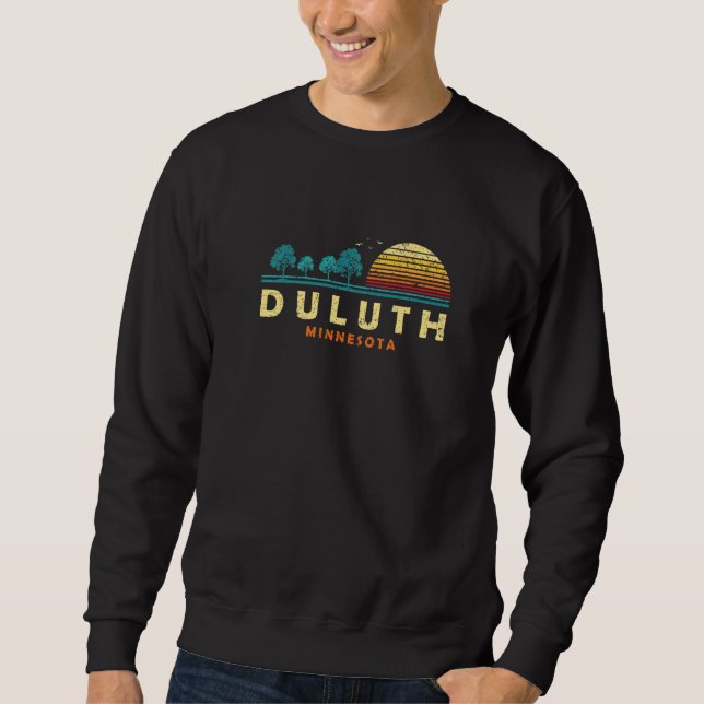 Evergreen Sunset Duluth Forest Minnesota Woods Nat Sweatshirt (Front)