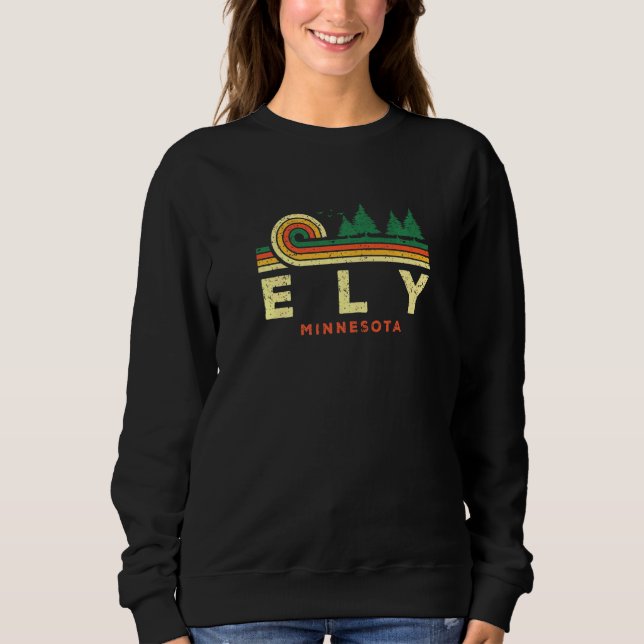 Evergreen Sunset Ely Forest Minnesota Woods Nature Sweatshirt (Front)