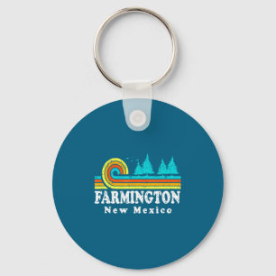 Evergreen Sunset Farmington Forest New Mexico Wood Key Ring