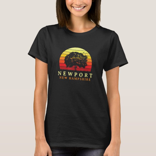Evergreen Sunset Newport Oak Tree New Hampshire Bu T-Shirt (Front)