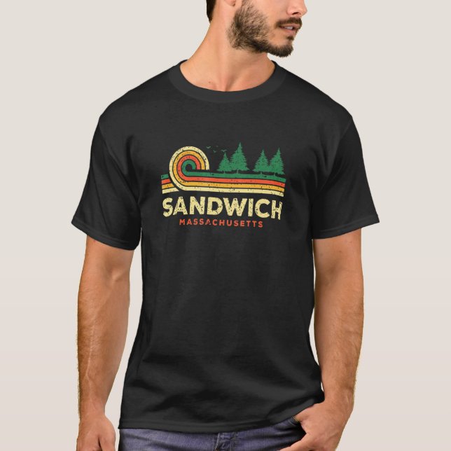 Evergreen Sunset Sandwich Forest Massachusetts Woo T-Shirt (Front)