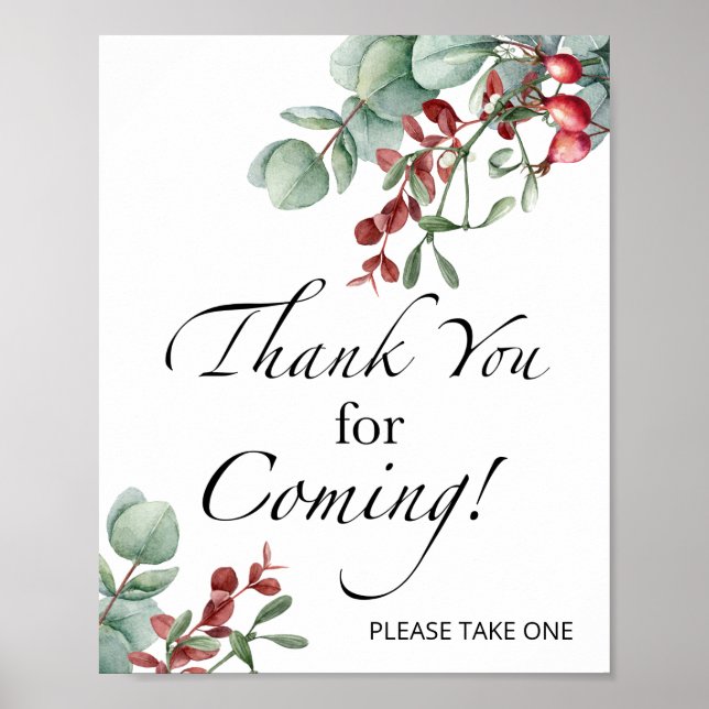 Evergreen Thank you for coming Poster (Front)