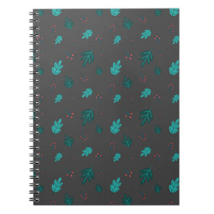 Evergreen Tree Leaves & Red Holly Berries Notebook