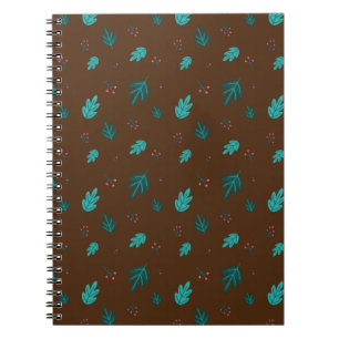Evergreen Tree Leaves & Red Holly Berries Notebook