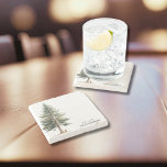 Evergreen Tree Stone Coaster<br><div class="desc">Our beautiful Evergreen Tree Stone Coasters are made of marble, and feature a stately, vibrant, evergreen tree and tiny pine cone, along with a place to personalise with your name and welcome message. Perfect gift for Christmas, housewarming, etc., or treat yourself! Look for complementary pieces in our Peaceful Evergreen Tree...</div>