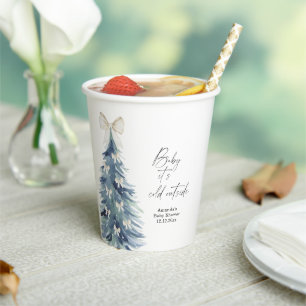 Evergreen tree with bows Baby shower Paper Cups