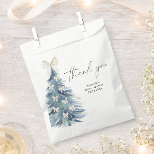 Evergreen tree with bows Baby shower Thanks Favour Bags