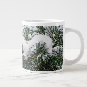 EVERGREEN TREE WITH SNOW-LADEN BOUGHS GIANT COFFEE LARGE COFFEE MUG