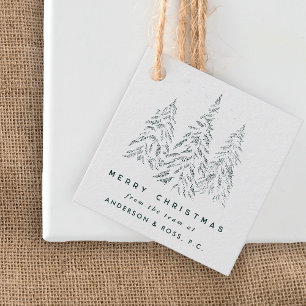 Evergreen Trees Business or Corporate Holiday Gift Favour Tags