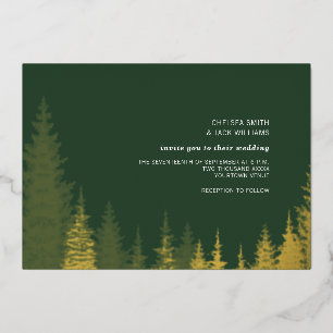 Evergreen Trees Golden Rustic Wedding