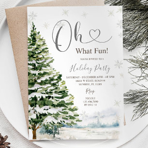 Evergreen Trees Holiday Winter Party Invitation