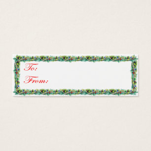 Evergreen Trimmed Christmas Tag